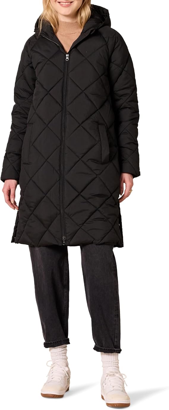 Amazon Essentials Women's Heavyweight Diamond Quilted Knee Length Puffer Coat