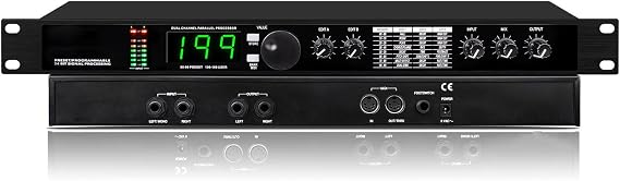 Professional Digital Reverb Multi-Effect Dsp Processor - Audio Processor with 199 Preset Programmes and 24-bit Signal Processing