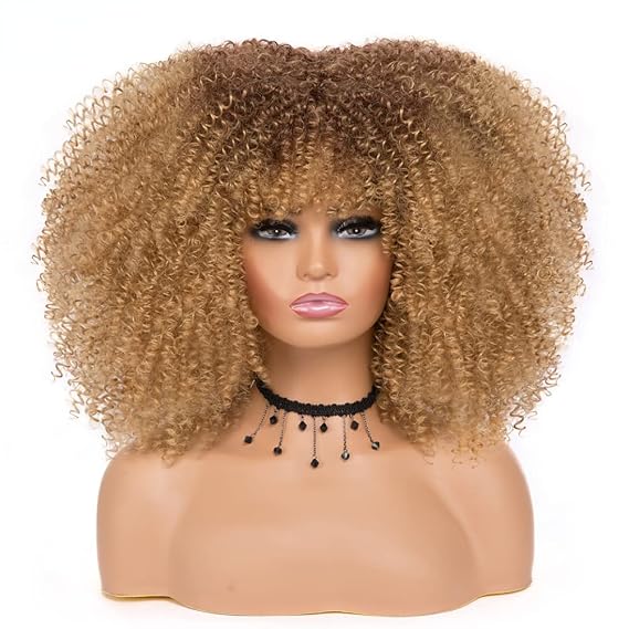 YOO Afro Kinky Curly Wig For Black Women Glueless HighTemperature Synthety Full Hair Wigs (33-27)