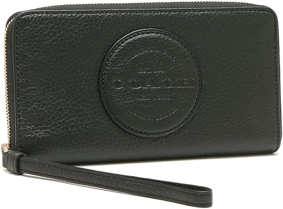 Coach FC4111 3473 C9073 DEMPSEY LARGE PHONE WALLET Women's Outlet Long Wallet, Zip Around, 20 IMBLK Black