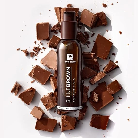 BYROKKO Original Shine Brown Chocolate Tanning Oil 145 ml | Nourishing and Deeply Moisturizing Tan Accelerator with Natural Carrot Oil and Vitamin E | Use in the Sun or in Sunbeds
