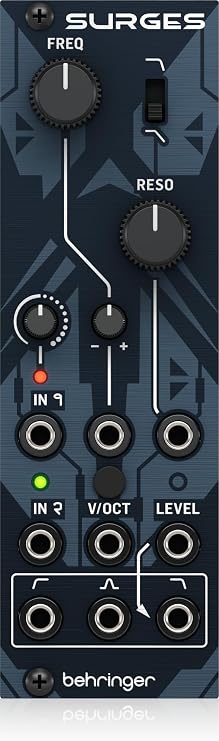 Behringer SURGES Liquid Multi-Mode Filter for Eurorack Modular Synth, 12dB/Oct Analog Filter, Vintage Sound, LFO, Envelope Follower, CV Control, Perfect for Music Production & Sound Design