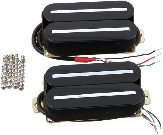 Electric Guitar Humbucker Pickup Set Neck & Bridge Ceramic Magnet Black H011