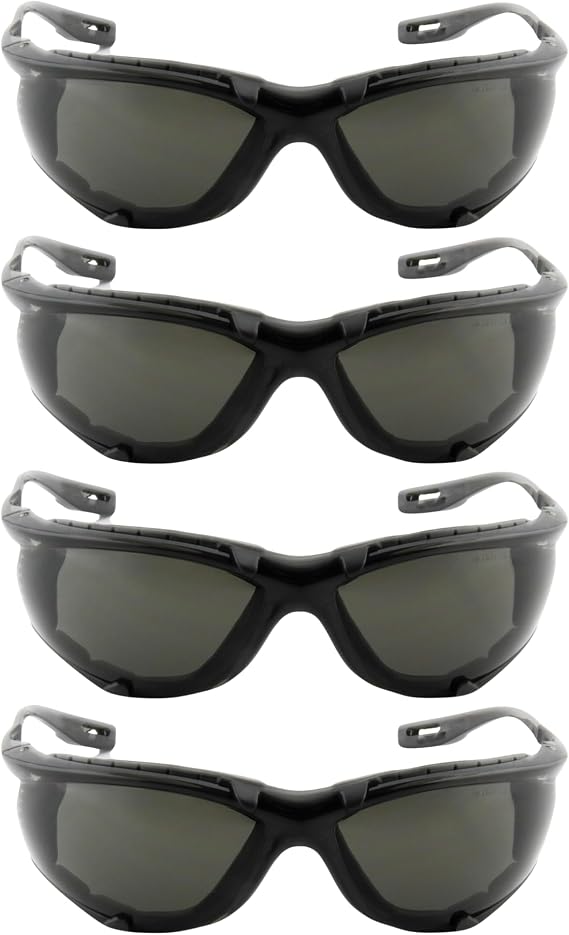 3M Virtua CCS Protective Eyewear, Foam Gasket, Anti Fog Lens, Gray, 4-PACK