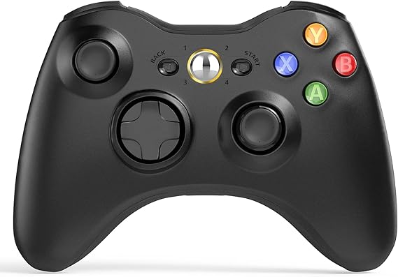 W&O Wireless Controller Compatible with Xbox 360 2.4GHZ Gamepad Joystick Wireless Controller Compatible with Xbox 360 and PC Windows 7,8,10,11 with Receiver (Black)