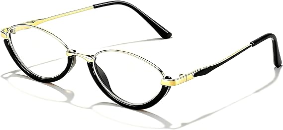SIPHEW Retro Oval Metal Frame Glasses w UV400 Protection