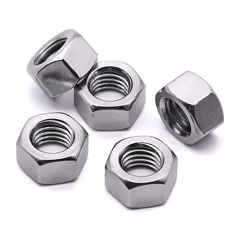M18-2.5 Hex Nuts 8 PCS, 304 Stainless Steel (18-8), DIN934, UNC Thread, Bright Finish