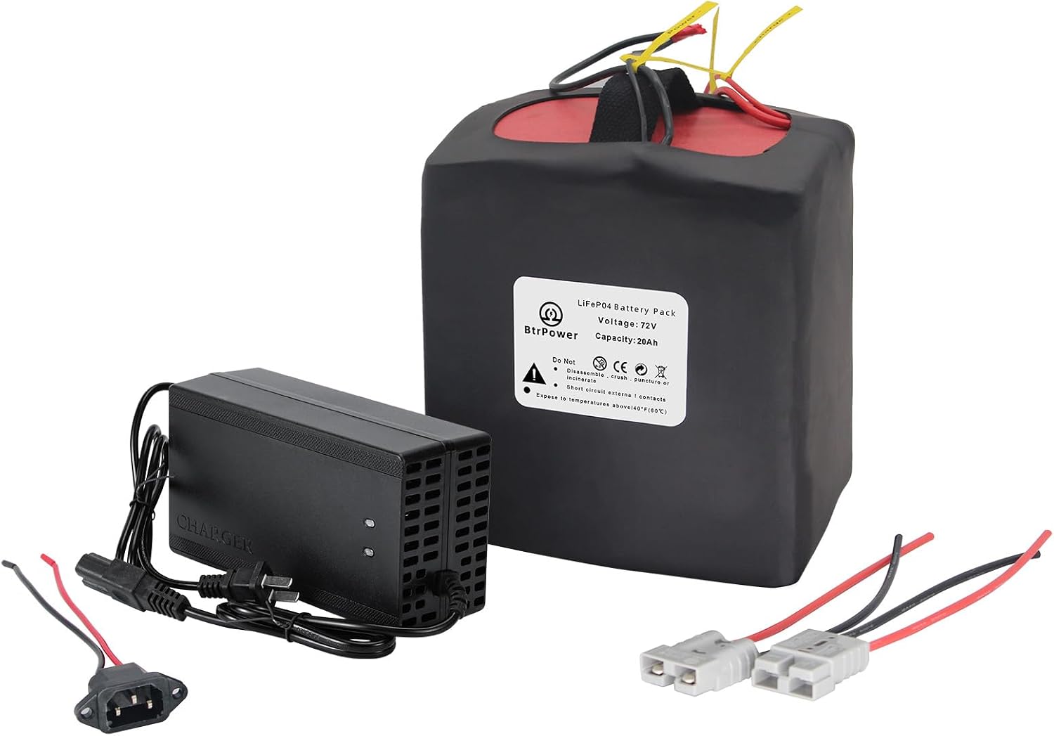 Ebike Battery 72V 20AH LiFePO4 Battery Pack with5A Charger,50ABMS for Electric Bicycles, Scooters, Motorcycles, tricyclists, go-Karts, Scooters, Electric Bicycles 200W-1800W Motor