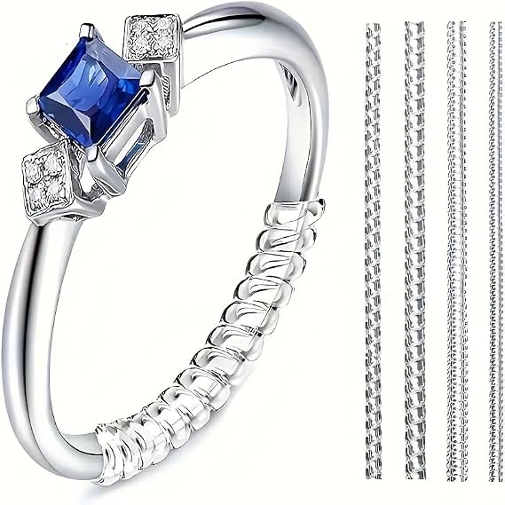 Clear Silicone Ring Sizers Invisible Ring Size Adjuster, Ring Guards for Loose Rings Fit Any Rings, 2 Styles,Insert and Spiral