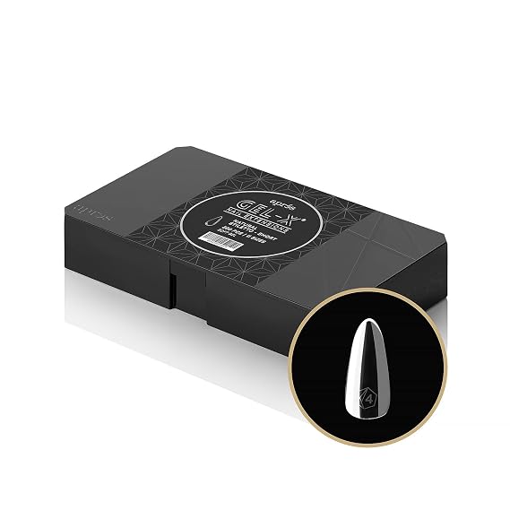 Apres Gel-X Natural Stiletto Short Tip Box | 500pc Gel-X Tips, 11 Sizes 00-9, Premium Quality