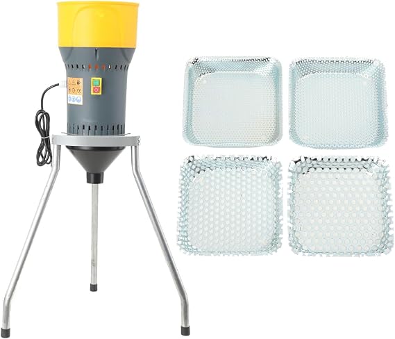 6.6gal Electric Grain Mill, Dry Food Mill, Farm Home Wheat Grinder for Spice Rice Feed Flour Cereals, w/ 5 Sizes Sieves & Tripod