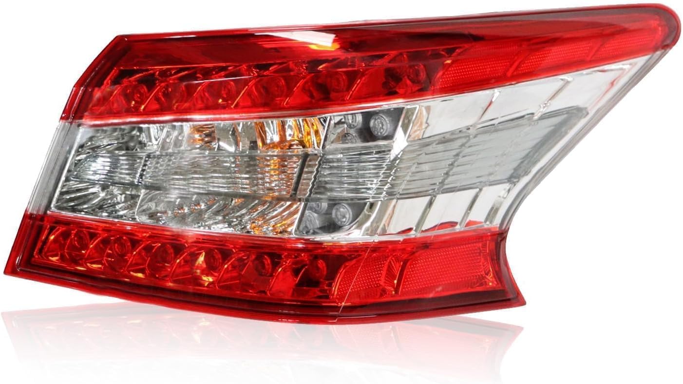 NI2805100 Outer Tail Light Assembly wBulbs Passenger Side Compatible with Sentra 2013 2014 2015 Right Rear Tail Lamp Taillight 265503SG0A 26550-3SG0A