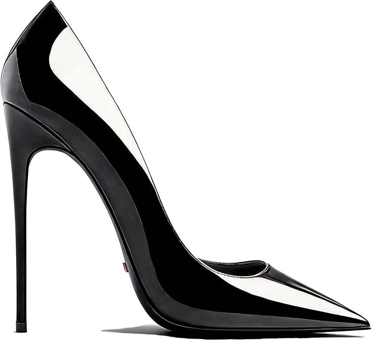 Women High Heels Stiletto Pointed Toe Patent Leather Court Shoes