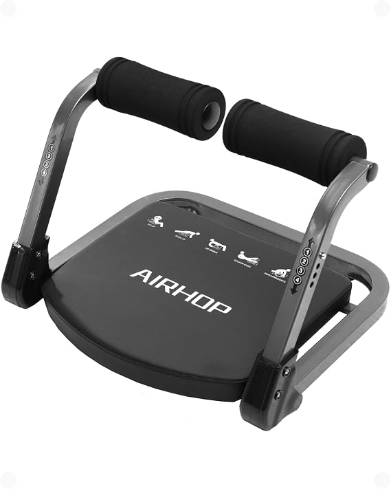 AIRHOP ACTIVE Ab Machine, Sit Up Exercise Equipment for Ab Workout, Abdominal Exercise Equipment with 3 Adjustable Resistance and Automatic Rebound, Adjustable Ab Trainer Machine for Home Gym | Auto rebound core exercise, Heavy-duty steel frame, thick knee cushion, low-impact stomach workout, adjustable trainer