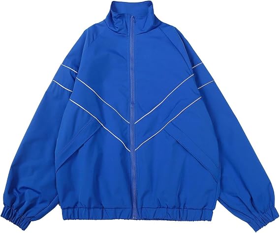Pbkabiug Varsity Jacket Men Hip Hop Reflective Striped Bomber Jackets Vintage Women Windbreak Streetwear Lightweight Jackets