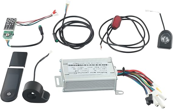 36V 350W Electric Scooter Controller Dashboard Accelerator Replacement Set with Headlight Taillight for E-Scooter Repair Upgrade Compatible with Various Models(B)