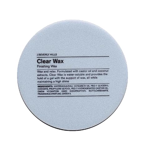 J Beverly Hills Blue Clear Finishing Wax with Castor Oil for Strong Hold and Hair Growth, 2.5 Oz