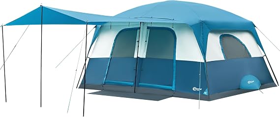 PORTAL Camping Tent, 6/8 /10 Person Instant Cabin Tent with Rainfly, Large Mesh Windows & Upgraded Ventilation, Portable Big Tents with Carry Bag for Family Outdoor, Backpacking, Hiking