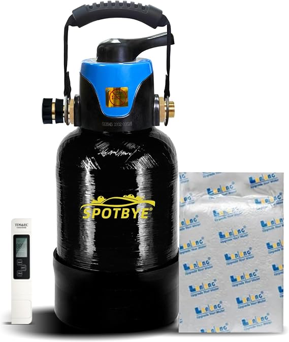Portable Deionized Water System for Spot Free Car Wash, Bypass Water Spot Remover Filter Kit for RV, Motorcycle, Boat and Solar Panels