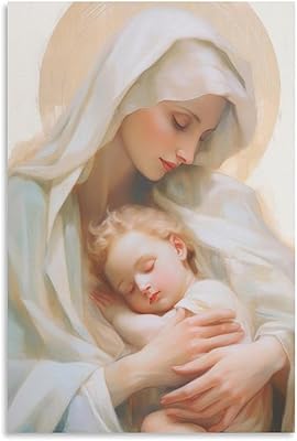 KERAXL Virgin Mary Poster The Marias Picture Virgen De Guadalupe Traditional Catholic Icon Canvas Prints, Madonna Modern Christian Art Home Decor Unframe-style 12x18inch30x45cm