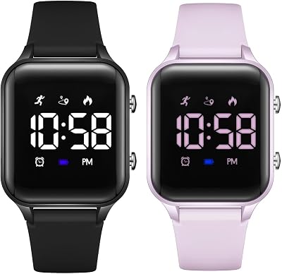 L LAVAREDO Waterproof Kids Digital Watches for Boys Girls,Sport Watch with Pedometer Stopwatch Vibration Alarm for Ages 5-13,No App Fitness Tracker Watch for Kids Teens Birthday