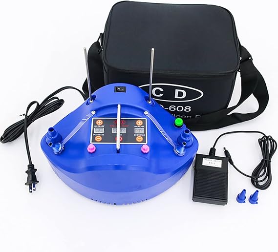 Portable Electric Inflator Air Pump, Intelligent Timing and Quantitative Control is Fast and Simple, Electric Balloon Inflator with Countertop Tools,Blue