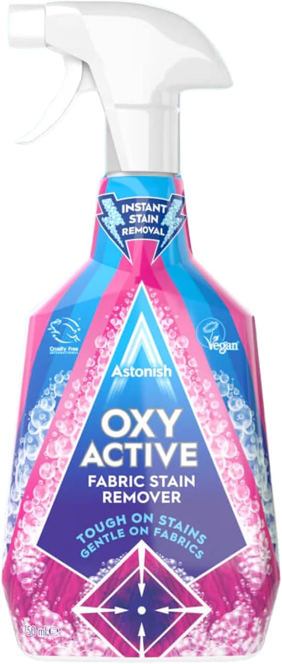 Astonish Oxy Fabric Stain Remover Spray, Laundry Pre Treat for Clothes 25oz