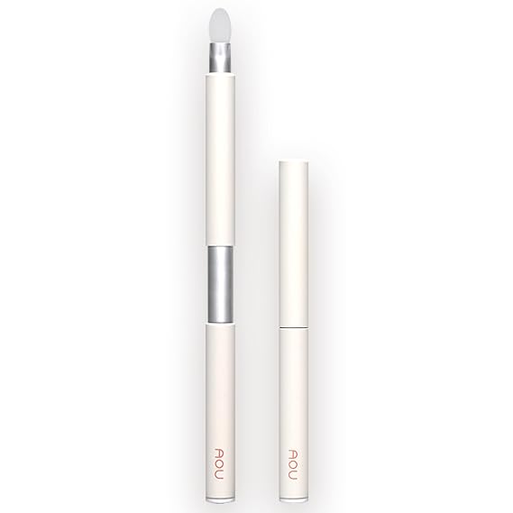 AOU SILICONE TIP BRUSH - Compact & Retractable Design for Easy Carry, Rounded Silicone Tip, Valentine's Day Gifts for Woman