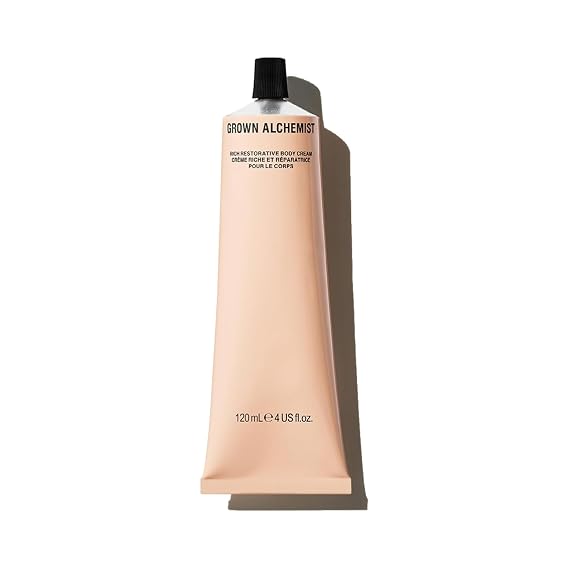 Grown Alchemist Rich Restorative Body Cream. Rosa Damascena, Acai & Pomegranate Nourishing Moisturizer Cream that Repairs and Balances Dry Skin (120mL)