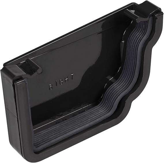 Kayflow Ogee 120mm Gutter Stopend (Right) - Black