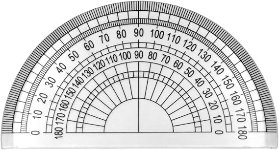 LICQIC Clear Plastic Protractor 180 Degrees 4 Inches, 1 Pcs | Suitable for Angle Measurement, Student Maths, Classroom, School Office