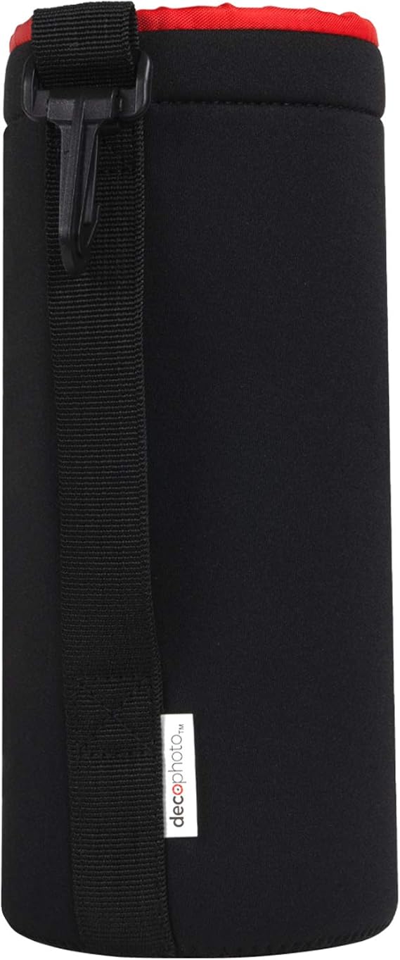 X-Large XL Neoprene Lens Bag Protective Water and Weather Resistant Shock Drop and Scratch Armor Pouch Sleeve Case with Plush Interior, Black