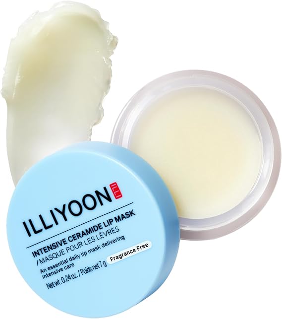 ILLIYOON Intensive Ceramide Lip Mask (7g), 10,000ppm Ceramide for Barrier Repair & Deep Hydration, Overnight Sleeping Mask & All-Day Balm for Dry & Flaky Lips, Non-sticky, Fragrance-Free, Vegan