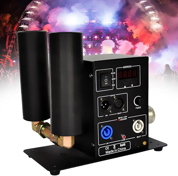 Double Pipe CO2 Jet Column Machine, 200W Stage Smoke Fog Machine, Jet Height 8-10 Meters, Stage Special Effects Equipments, Stage Special Effects Equipments for Stage Shows, Club,Wedding,Party