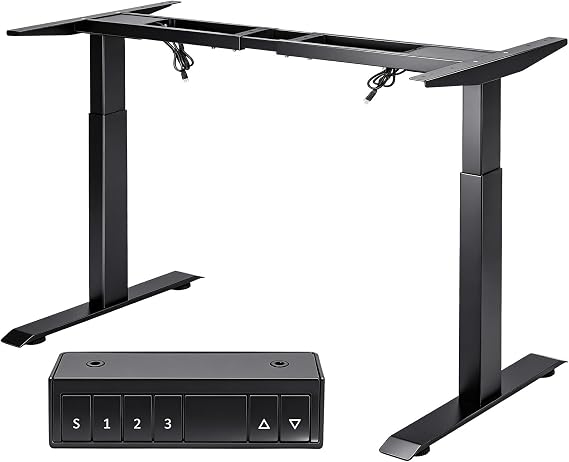 Adjustable Height Electric Standing Desk Frame with Dual Motor, Two-Stage Desk Stand Sit-stand Table Workstation with Memory Smart Pannel, 200KG Capacity