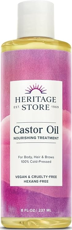 Castor Oil Hexane Free - 8 fl oz by Heritage Products 237ml x1