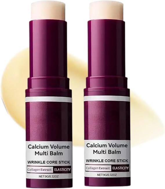 Korean Collagen Moisturizing Stick，Pure Collagen Wand,Wrinkle Core Stick,Calcium Volume Multi balm,Calcium Multi-Effect Moisturizing Cream,Anti-aging, Suitable for Eyes, Face, Neck,Lip，2PCS