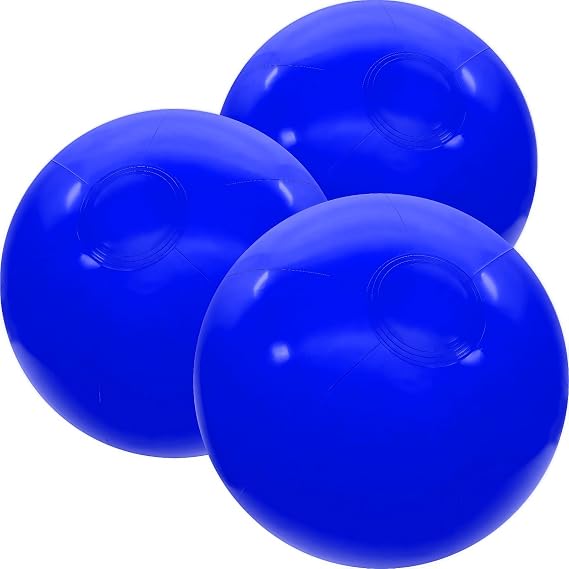 3 Pack Inflatable Beach Balls, 12 Inch Large Beachball Bulk