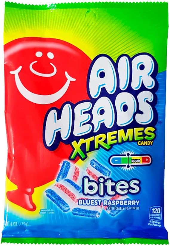American Airheads Xtremes Bites Bluest Raspberry, 170g