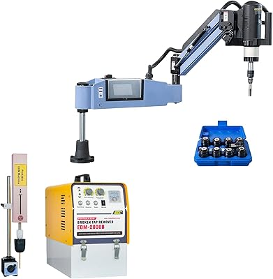 M16R Electric Tapping Machine Tapping Arm with EDM Machine EDM-2000B Broken Tap Remover 9 Pcs ANSI Tapping Collets