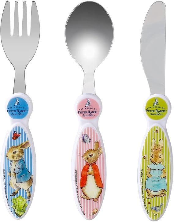 Peter Rabbit Children's Kids 3pcs Cutlery Set - Knife/Fork/Spoon