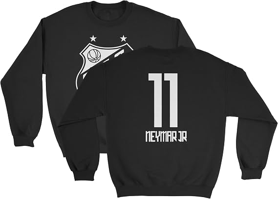 Soccer Star Neymar 11 Jersey Style Tee - Santos Fans Unisex Crewneck Sweatshirt