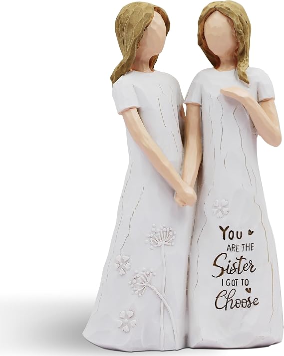 BORLESTA Best Friend Birthday Gifts for Women,Sister Figurines | Gift for Friends Women, Resin Hand-painted Statue,Friendship Gifts for Women, Christmas/Everyday Gift for Best Friend Sister