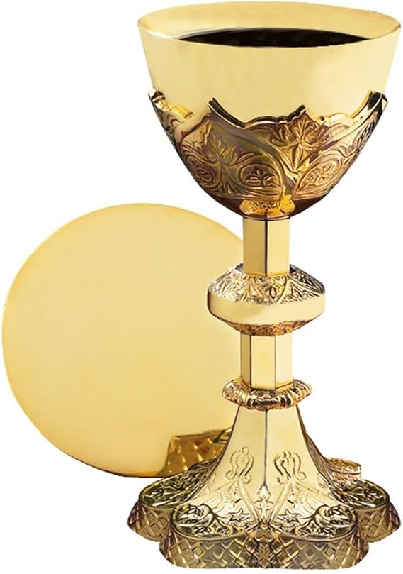 Vine Embossed Chalice and Paten Set