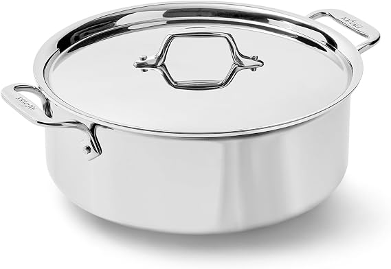 All-Clad D3 Stainless Steel 6 Qt Stockpot with Lid, Made in the USA