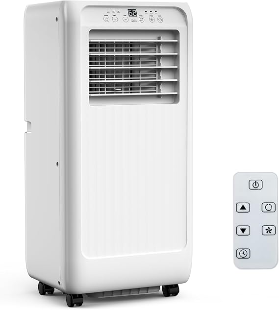 GarveeTech 8,000 BTUs Portable Air Conditioner, 3 in-1 Quiet Room AC, High Efficiency, Portable AC Unit With Fast Cooling/Energy Saving/Remote Control 24H Timer, Cools Up to 350 Sq. Ft.