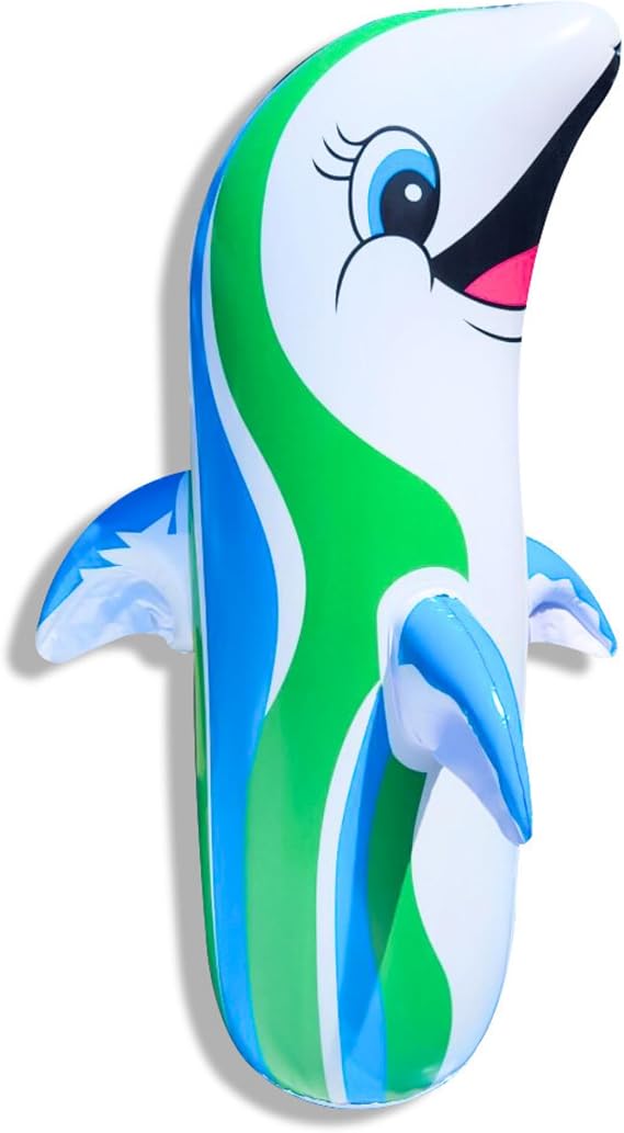 SWIMLINE Inflatable Bop Bag Pool Float Fun Poolside Activity for Groups, Dancing Dolphin, Large 36"