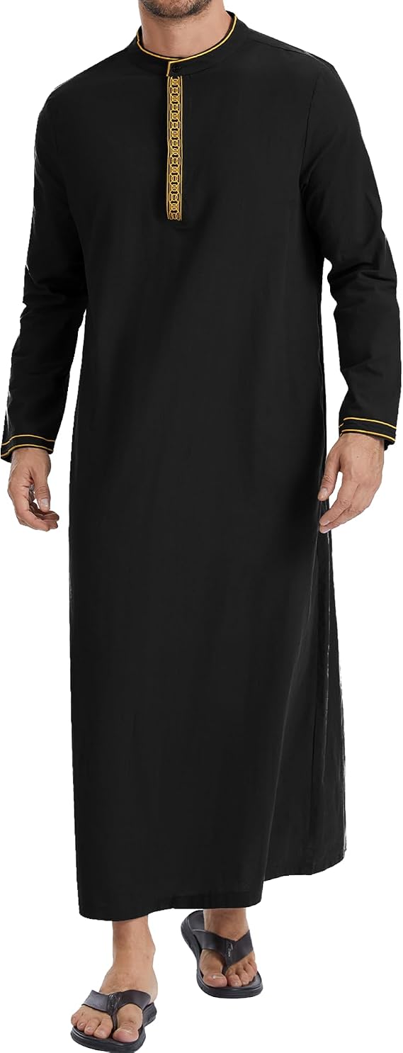 YAOHUOLE Arabic Thobe for Men Muslim Caftan Thobe Arabic Thobe