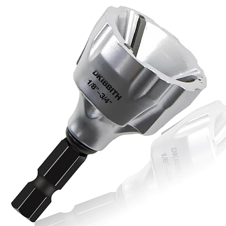DKIBBITH Heavy-Duty Deburring Chamfer Tool with Sharp Tungsten Carbide Blades, Fast Hex Shank Deburr, External Burr Removal for Metal Rod Bolt Pipe 3D Printing PVC in 1/8" to 3/4" Diameter (3~19mm)