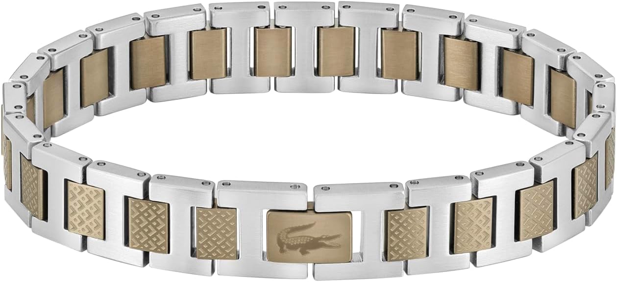 Lacoste METROPOLE Collection Link Bracelet Embellished with petit piqué pattern - Available for men and women